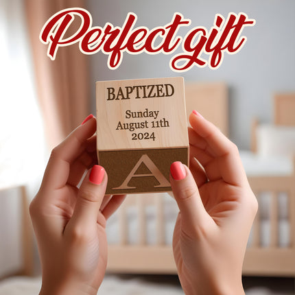 Personalized Baby Baptism Wood Block