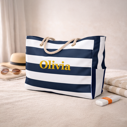 Personalized Waterproof Zipper Beach Bag for Women
