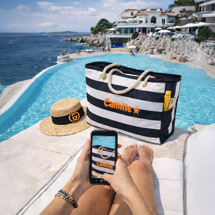 Personalized Waterproof Zipper Beach Bag for Women
