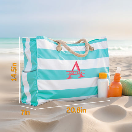 Custom Beach Tote Bag - Light Blue