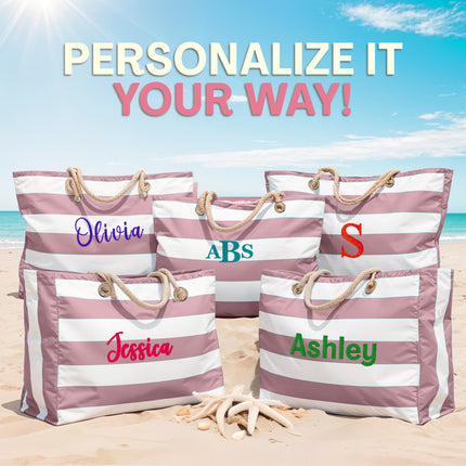 Custom Beach Tote Bag - Pink
