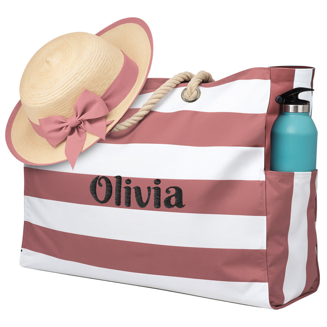 Custom Beach Tote Bag - Pink