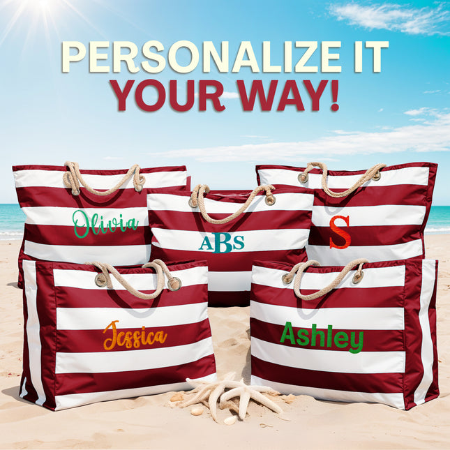 Custom Beach Tote Bag - Red