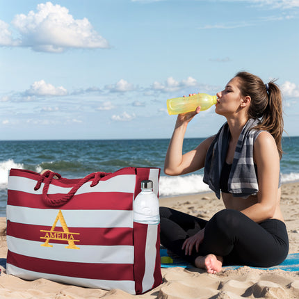 Custom Beach Tote Bag - Red