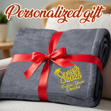 Custom Fleece Throw Blanket for Graduation