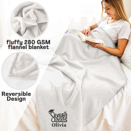 Custom Fleece Throw Blanket for Graduation