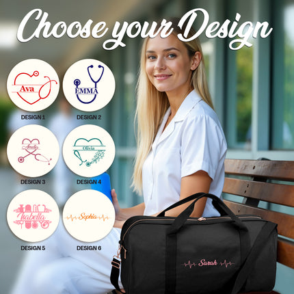 Personalized Duffle Bag with Name for Nurse