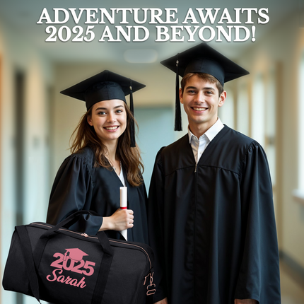 Personalized Duffle Bag with Name for Class of 2025 - Black