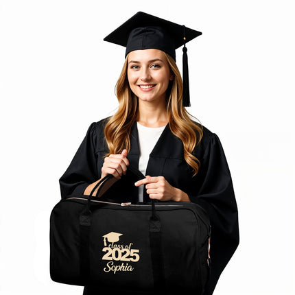Personalized Duffle Bag with Name for Class of 2025 - Black