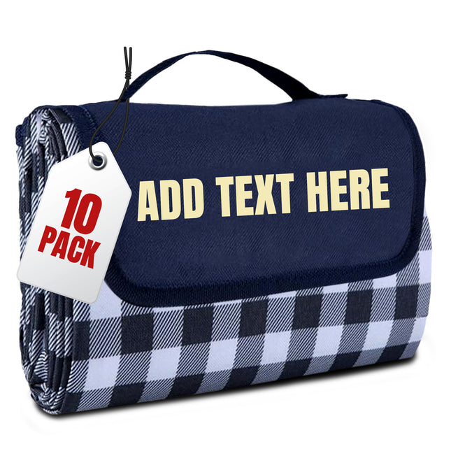 Bulk Personalized Picnic Blankets - 10 Pack