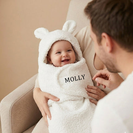 Personalized Bunny Baby Swaddle Blanket