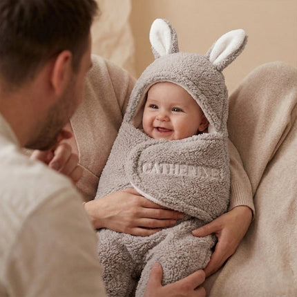 Personalized Bunny Baby Swaddle Blanket