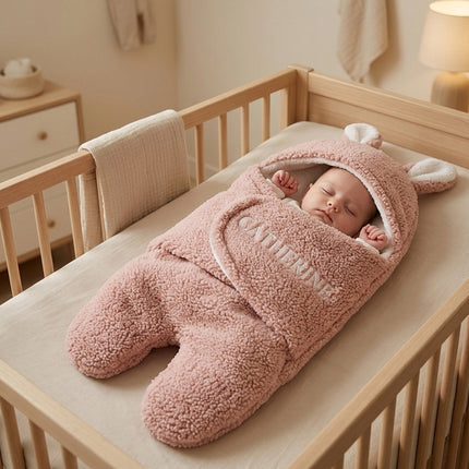 Personalized Bunny Baby Swaddle Blanket