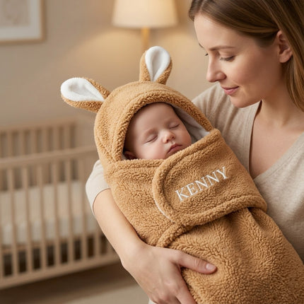 Personalized Bunny Baby Swaddle Blanket