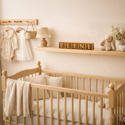 Custom Wood Name Blocks, Engraved Baby Name Sign