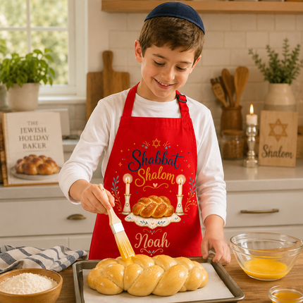 Personalized Judaica Kids Apron for Kitchen with Name