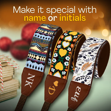 Personalized Embroidered Multi Color Flower Camera Strap - Camera Strap for SLR/ DSLR