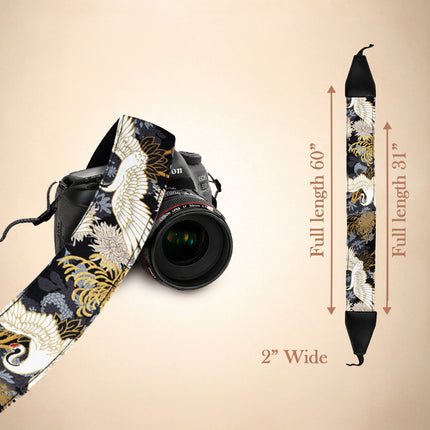 Personalized Embroidered Camera Strap - Camera Strap for SLR/ DSLR, Starry Night, Black Japanese,  Blue Japanese, Tropical Sky