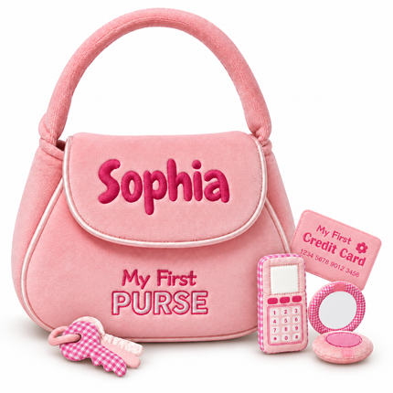 Personalized My First Purse Set with Name, Embroidered Baby's Purse Set for Baby Girl