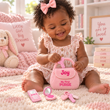 Personalized My First Purse Set with Name, Embroidered Baby's Purse Set for Baby Girl