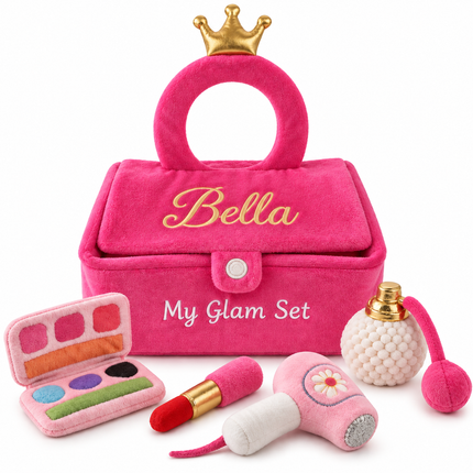 Personalized Baby Makeup Set – Custom Name Embroidered Plush Pretend Play Toy