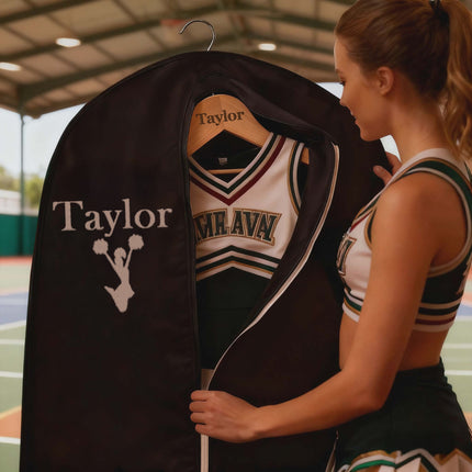 Personalized Garment bag for Cheer Outfit - Embroidered Cheerleader