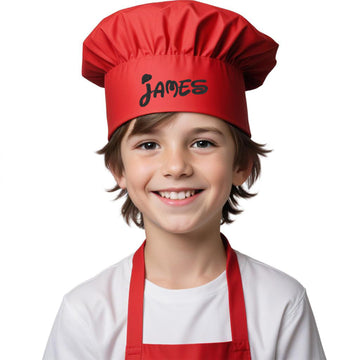 Embroidered Kids Chef Hat, Custom Name Kids White Chef Hat and Apron, Customized Toddler Chef Hat