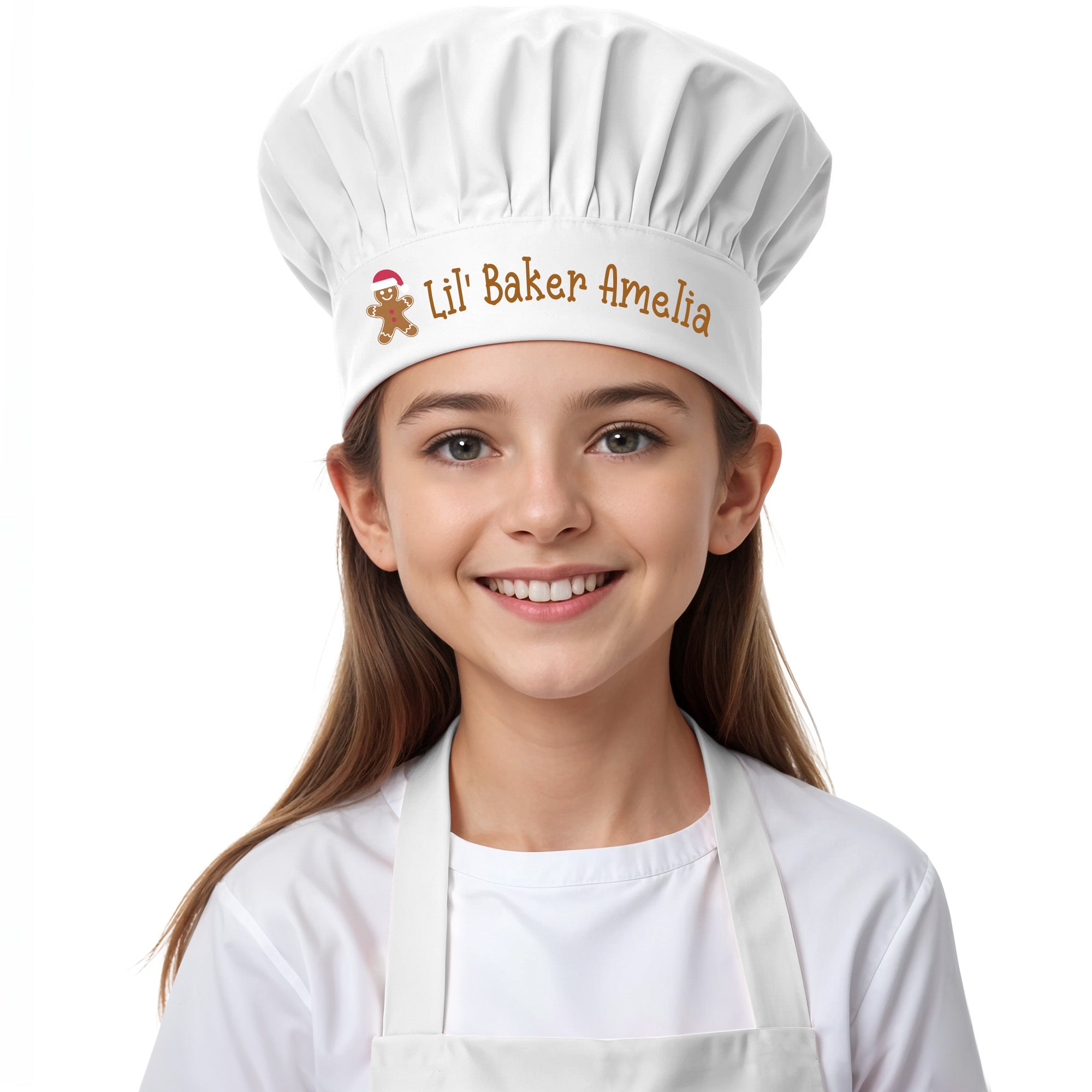 Personalized Kids Chef Hat, Custom Lil' Baker Kids White Chef Hat and Apron