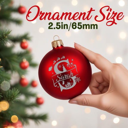 Christmas Balls with Name Christmas Tree Ornaments 2.5" Red, Green, Blue & Pearl