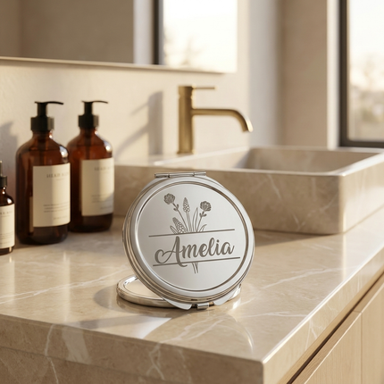 Personalized Engraved Compact Mirror