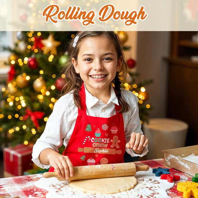 Personalized Christmas Kids Apron Cookie Crew