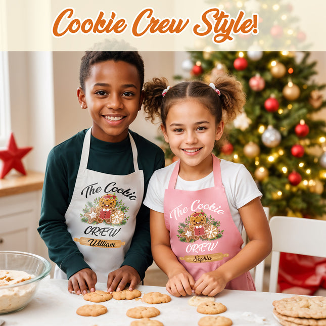 Custom Kids Christmas Apron for Kitchen with Name