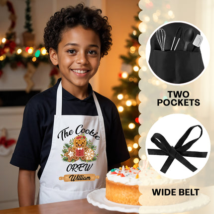 Custom Kids Christmas Apron for Kitchen with Name