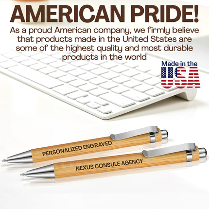 Personalized Wood Pen Set with Chrome Finish