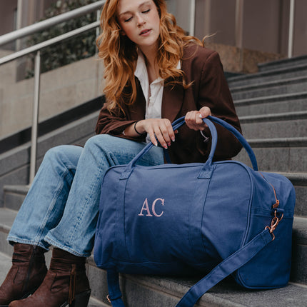 Embroidered Travel Duffle Bag with Name