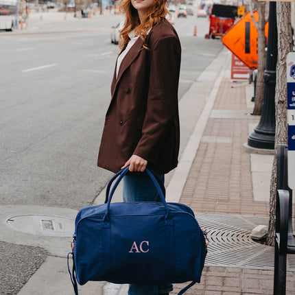 Embroidered Travel Duffle Bag with Name