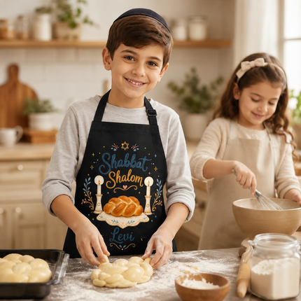 Personalized Judaica Kids Apron for Kitchen with Name