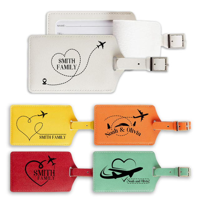 Personalized Luggage Tag for Suitcases Leather Bag Tags with Name for Backpacks Handbag Custom Travel Tag with Name ID