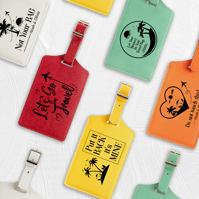 Custom Luggage Tags for Suitcases Bag Tags with Name for Backpacks Handbag, Personalized Tags for Travel with Name ID Label Business Travel Essentials