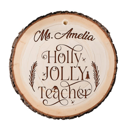 Personalized Engraved Wood Slab for Teacher