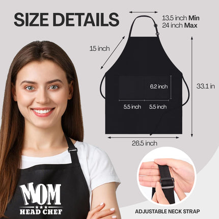 Custom Kitchen Apron for Mom, Mother's Day Gift for Mom, Personalized Kitchen Gift