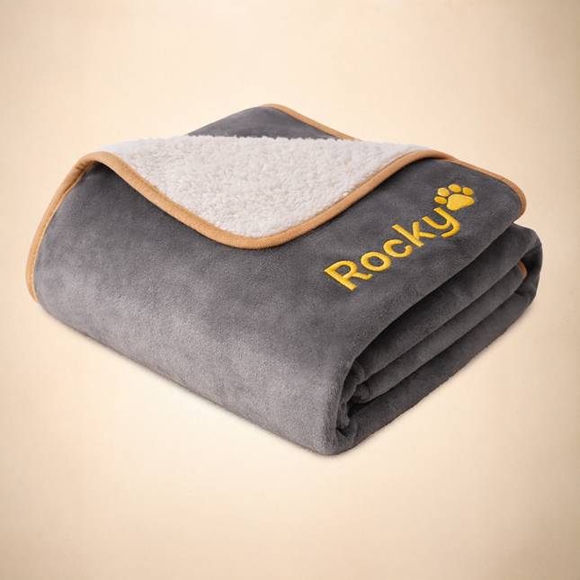 Embroidered Dog Blanket with Name