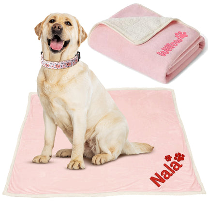 Embroidered Cream Blanket with Name
