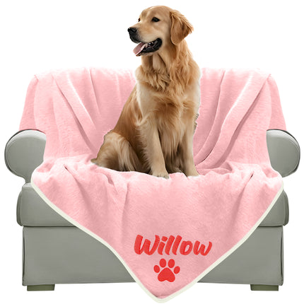 Embroidered Pink Blanket with Name