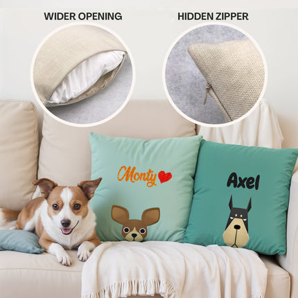 custom pet pillow customized dog pillow with custom name throw pillow covers for sofa couch home bed personalized cushion covers for pets dog gifts personalized pet pillow 18 x 18