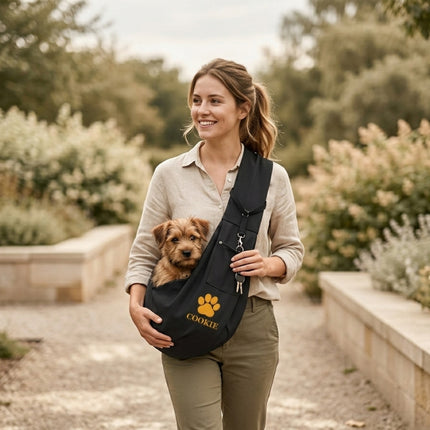 Small Pet Sling Carrier – Hands-Free Dog & Cat Carrier Bag for Travel