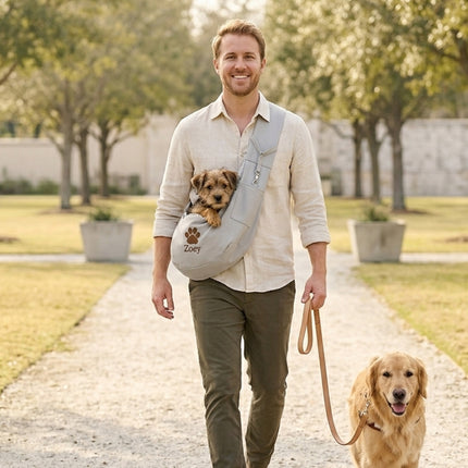 Small Pet Sling Carrier – Hands-Free Dog & Cat Carrier Bag for Travel