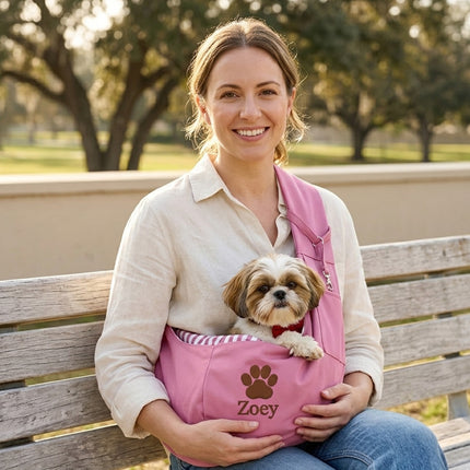 Small Pet Sling Carrier – Hands-Free Dog & Cat Carrier Bag for Travel