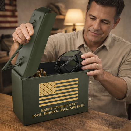 Personalized Ammo Box with Engraved Name – Custom Metal Box Gift for Him