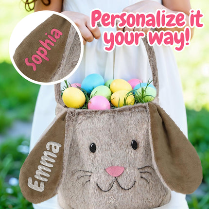 Personalized Easter Basket with Embroidered Name for Girls & Boys